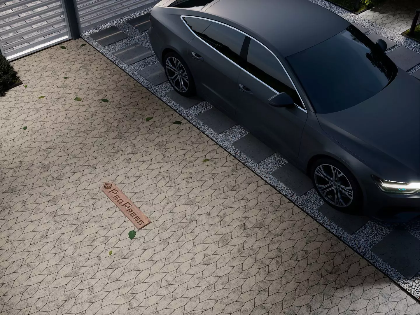 Тротуарная плитка Шестигранник №8 "Аляска", фактура гладкий, гранитная, мрамор, высота 40 мм-2